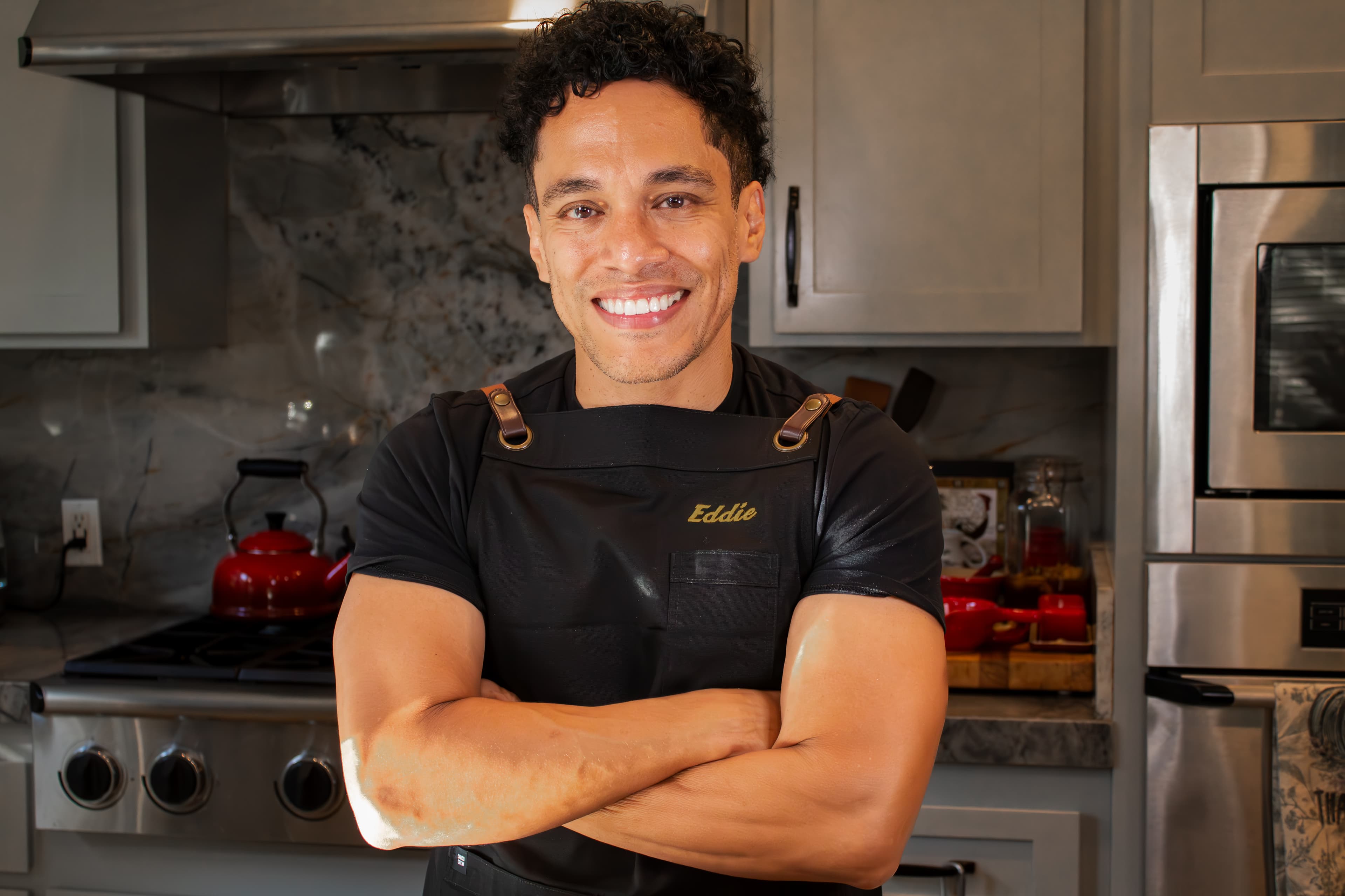 Eddie cooking at his food pop-up